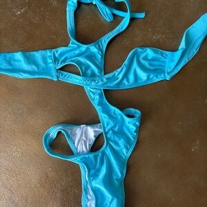 Turquoise Cut-Out Swimsuit